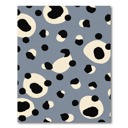 Abstract Black Cream Spotty Rug