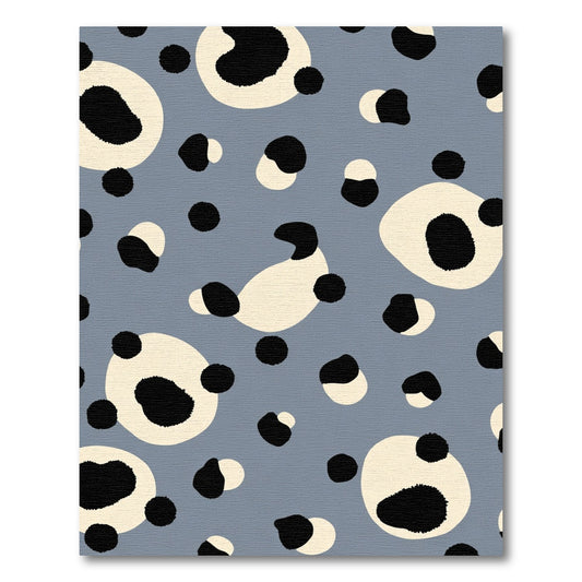 Abstract Black Cream Spotty Rug