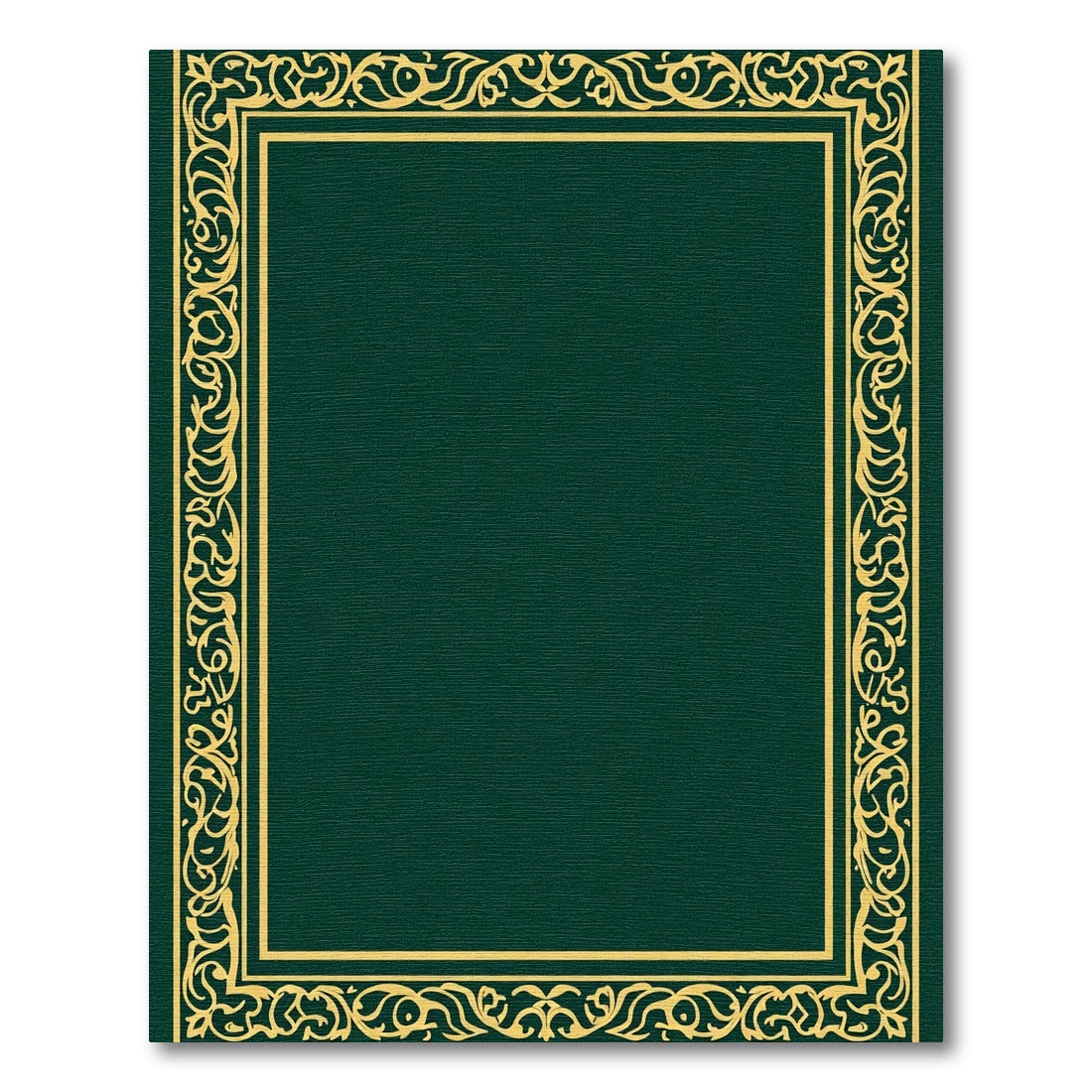 Rich Emerald Gold Floral Border Rug