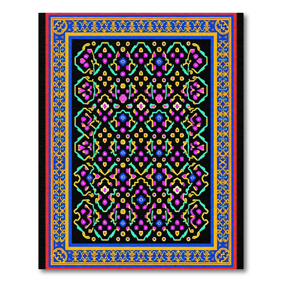 Vibrant Geometric Jewels Medallion Rug