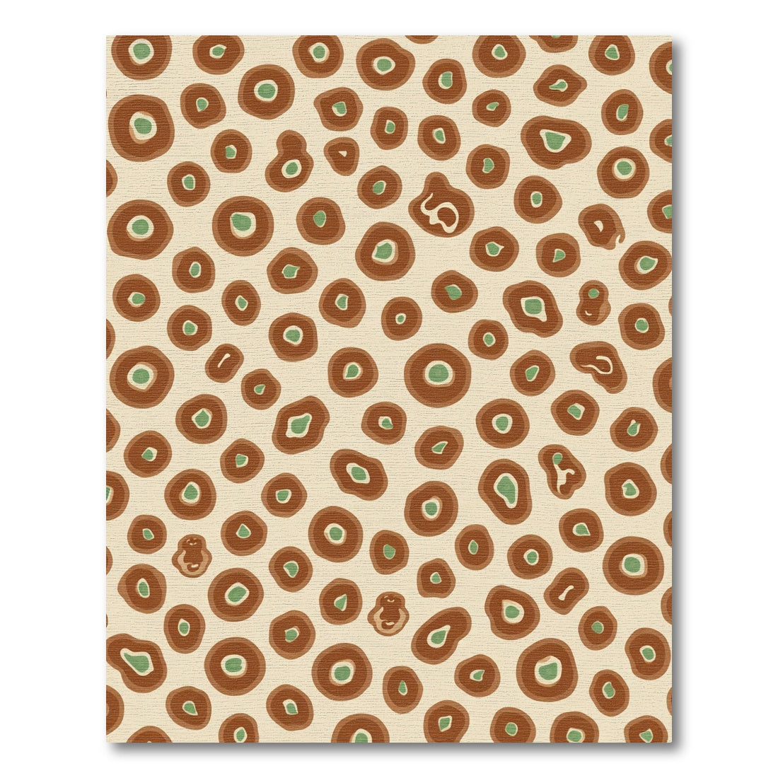 Brown Green Spotted Abstract Circles Rug