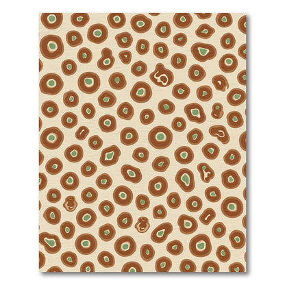 Brown Green Spotted Abstract Circles Rug
