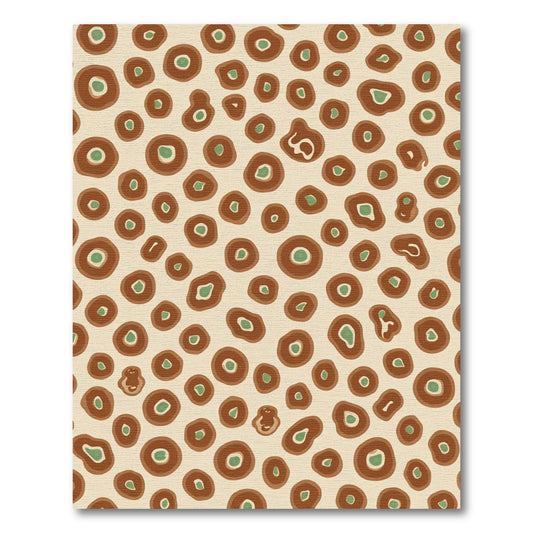 Brown Green Spotted Abstract Circles Rug