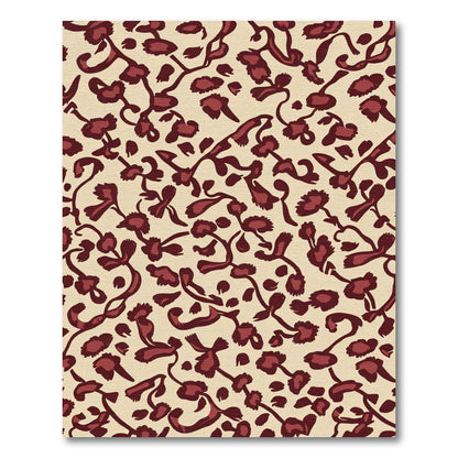 Crimson Blossom Branch Repeating Art Rug