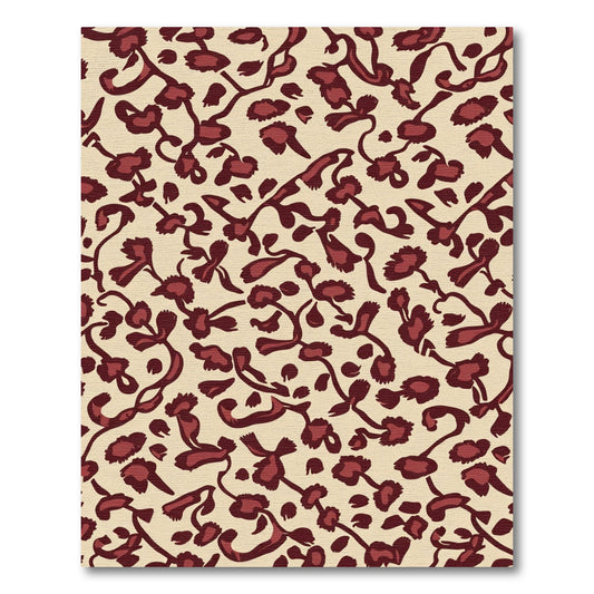 Crimson Blossom Branch Repeating Art Rug