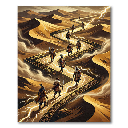Golden Lightning Desert Wanderer Path Rug