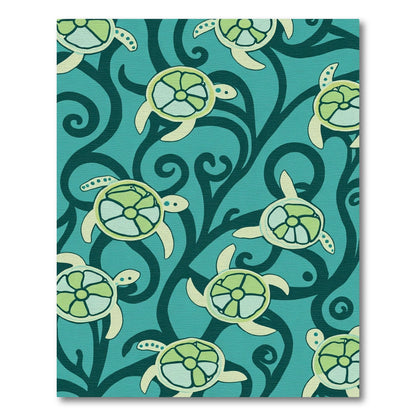Turquoise And Green Sea Turtle Swirls Rug