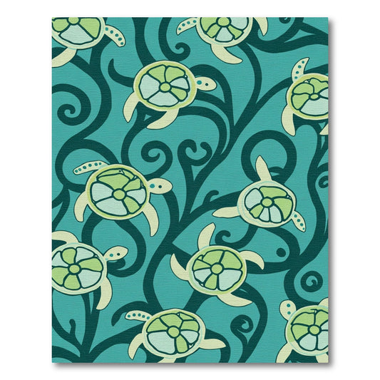 Turquoise And Green Sea Turtle Swirls Rug
