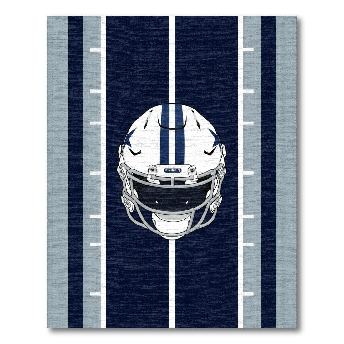 Navy White Striped Football Helmet Rug