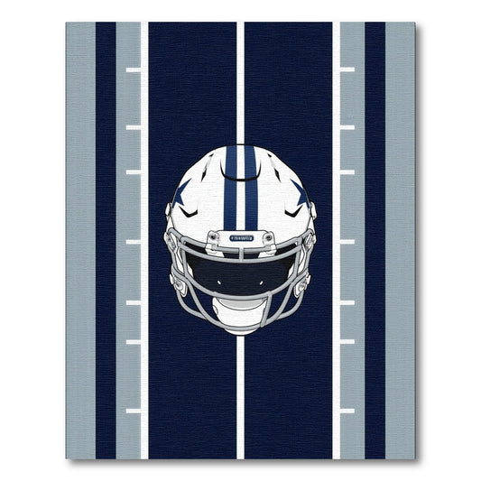 Navy White Striped Football Helmet Rug