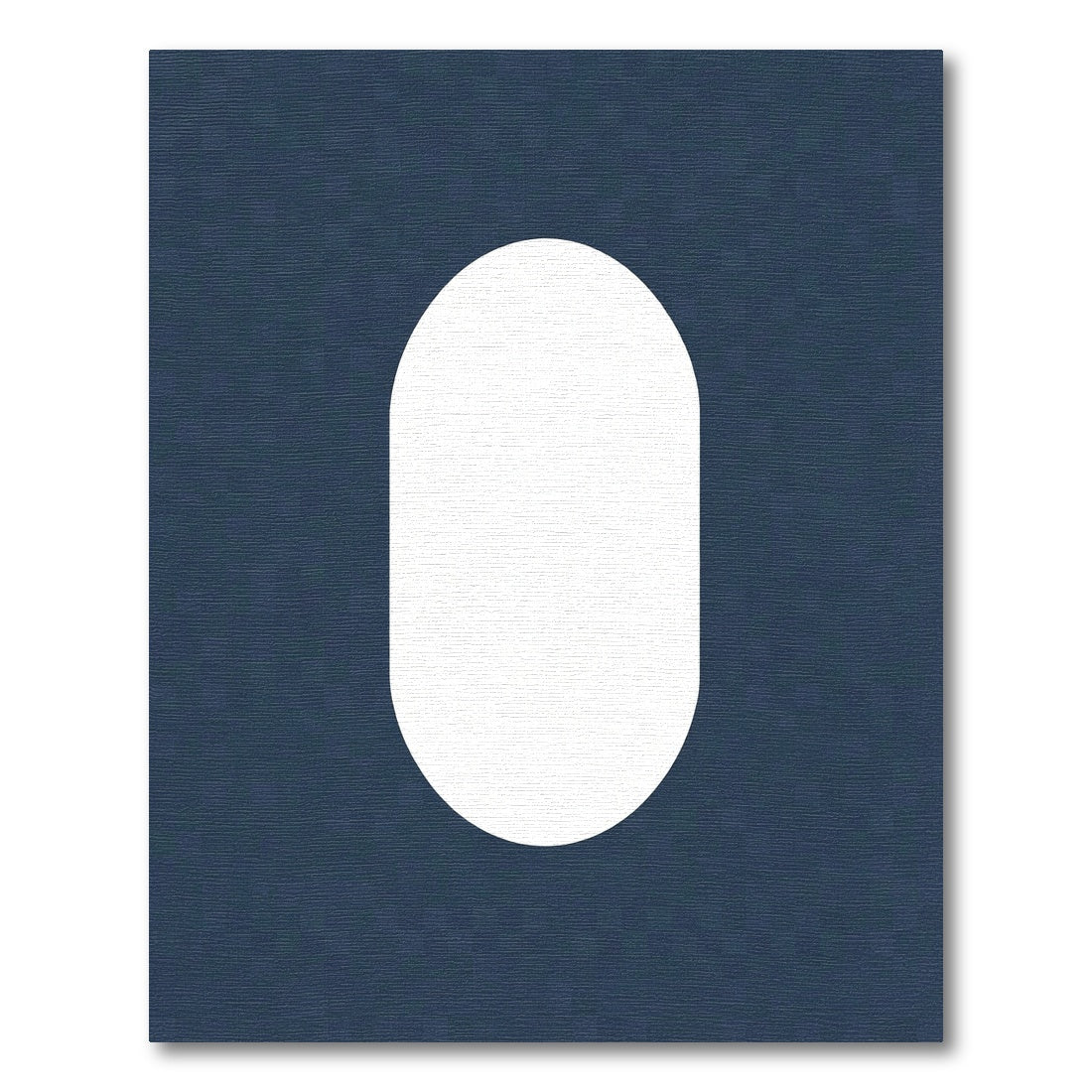Minimalist White Capsule Dark Blue Rug