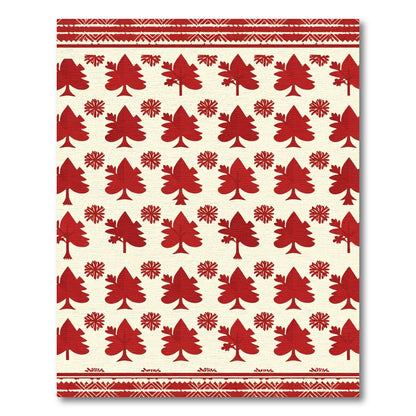 Crimson Tree And Star Scatter Rug