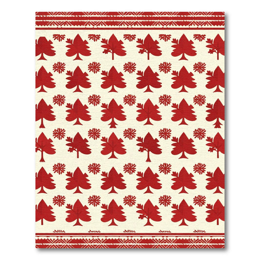 Crimson Tree And Star Scatter Rug