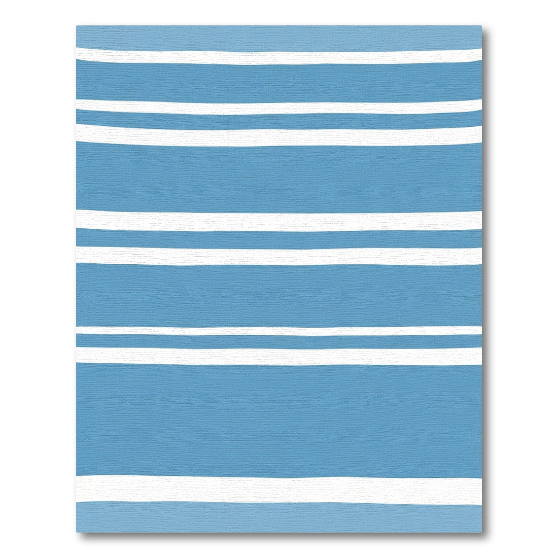 Classic Blue White Horizontal Stripe Rug