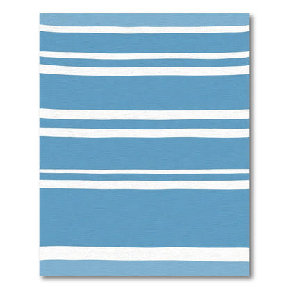 Classic Blue White Horizontal Stripe Rug