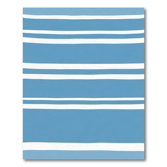 Classic Blue White Horizontal Stripe Rug