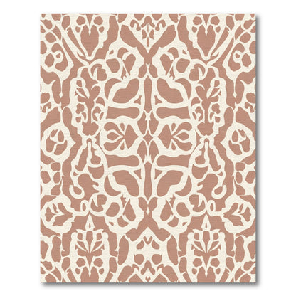 Terracotta Cream Ornamental Swirl Rococo Rug