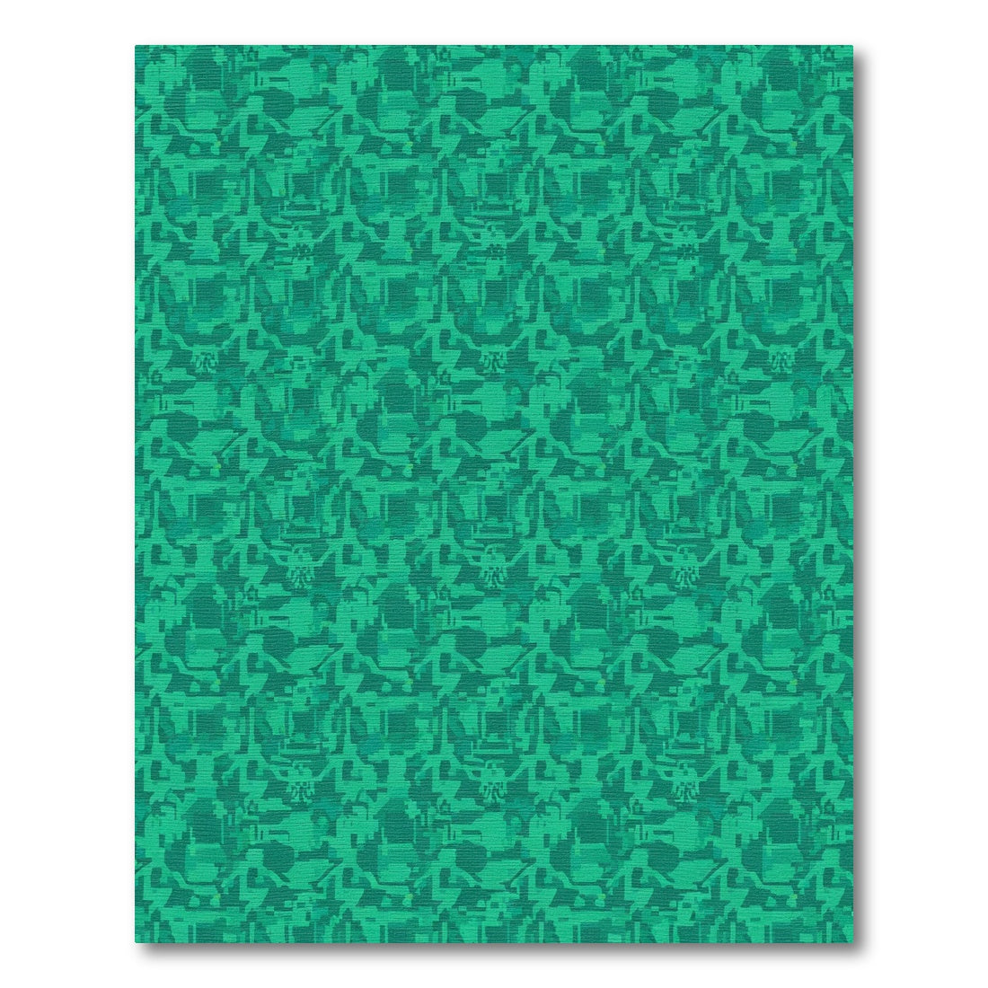 Emerald Green Geometric Tech Abstract Rug