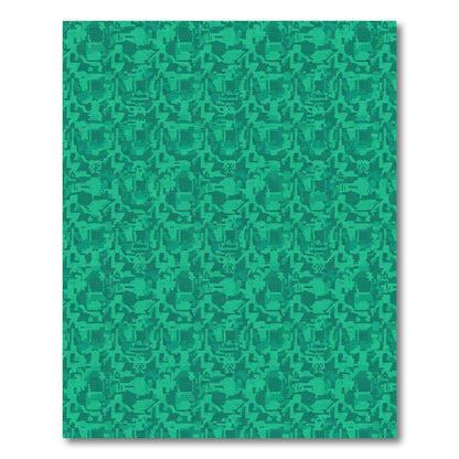 Emerald Green Geometric Tech Abstract Rug