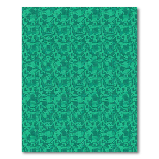Emerald Green Geometric Tech Abstract Rug