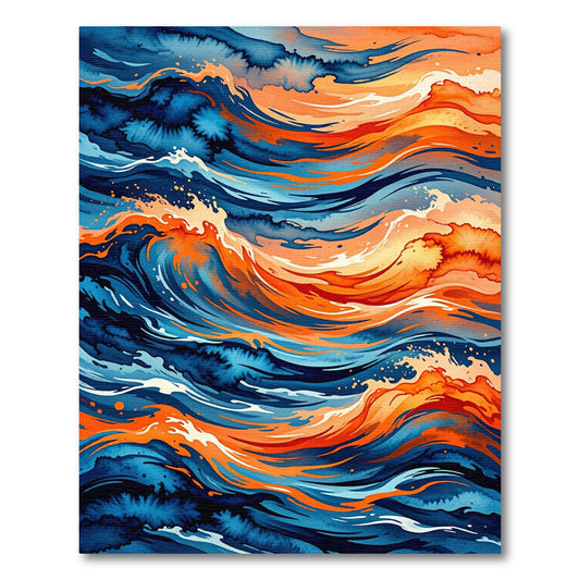 Vibrant Abstract Ocean Wave Swirl Rug