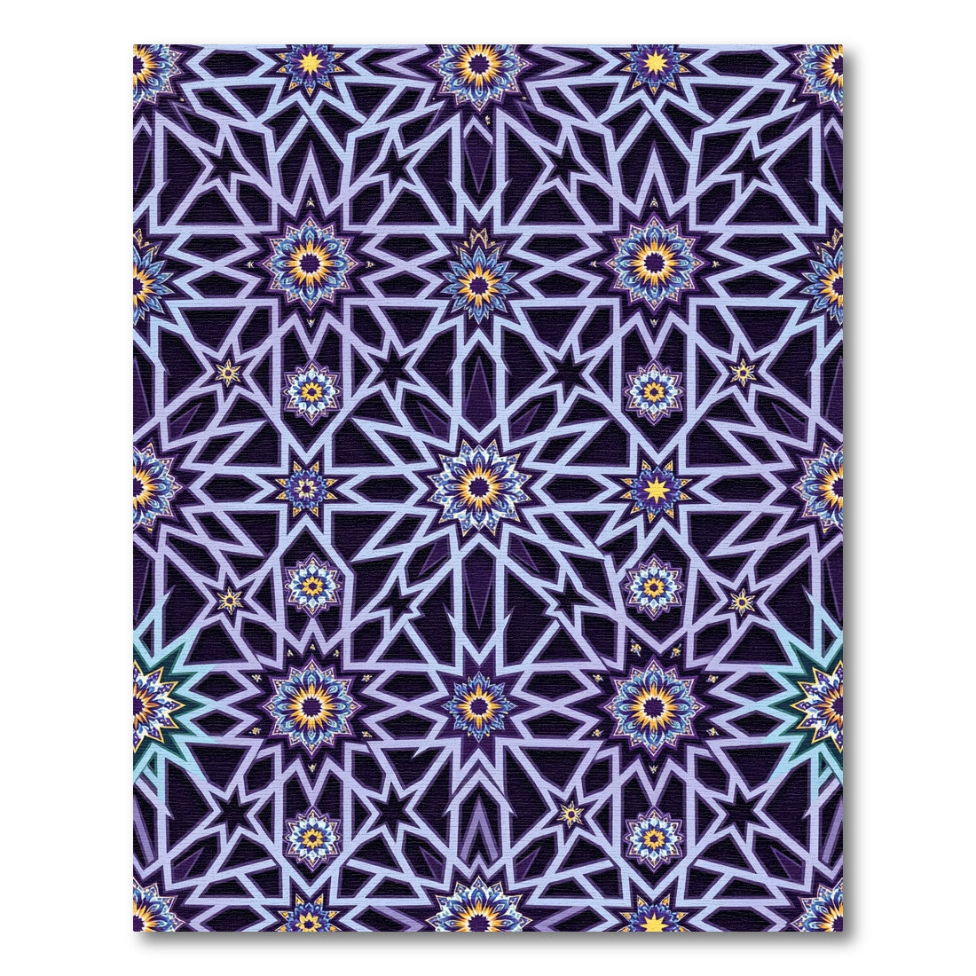 Intricate Violet Star Floral Medallion Rug