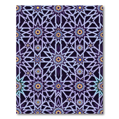 Intricate Violet Star Floral Medallion Rug