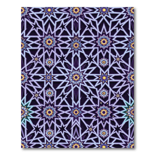 Intricate Violet Star Floral Medallion Rug