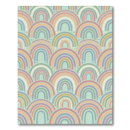 Pastel Overlapping Arches Whimsical Rug