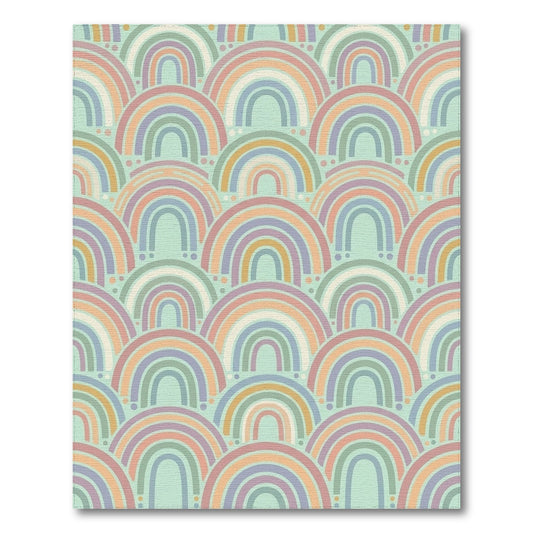 Pastel Overlapping Arches Whimsical Rug