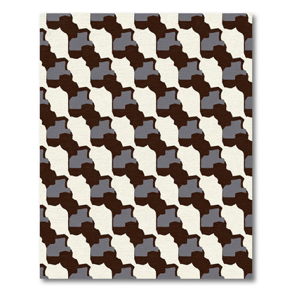 Dark Gray Cream Organic Stripes Rug