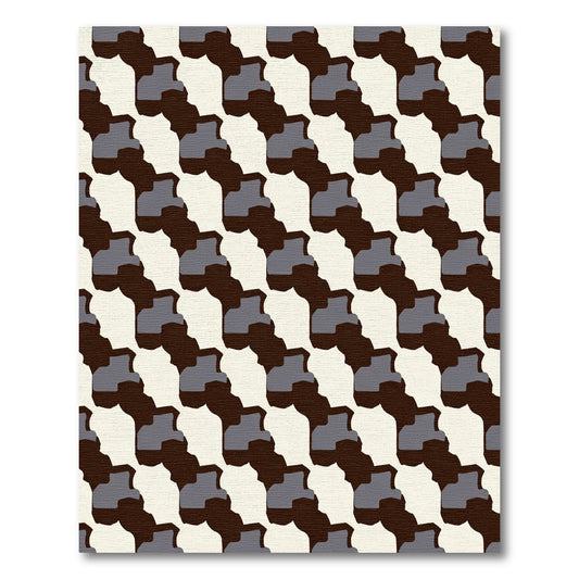 Dark Gray Cream Organic Stripes Rug
