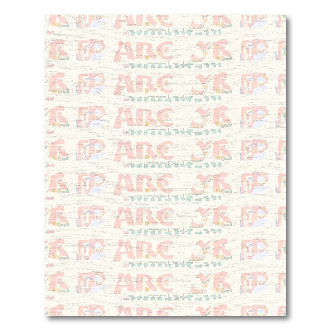 Soft Peach Abstract Whimsical Animals Rug