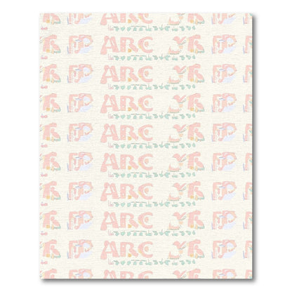 Soft Peach Abstract Whimsical Animals Rug