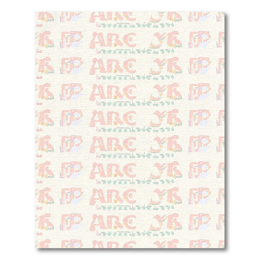 Soft Peach Abstract Whimsical Animals Rug
