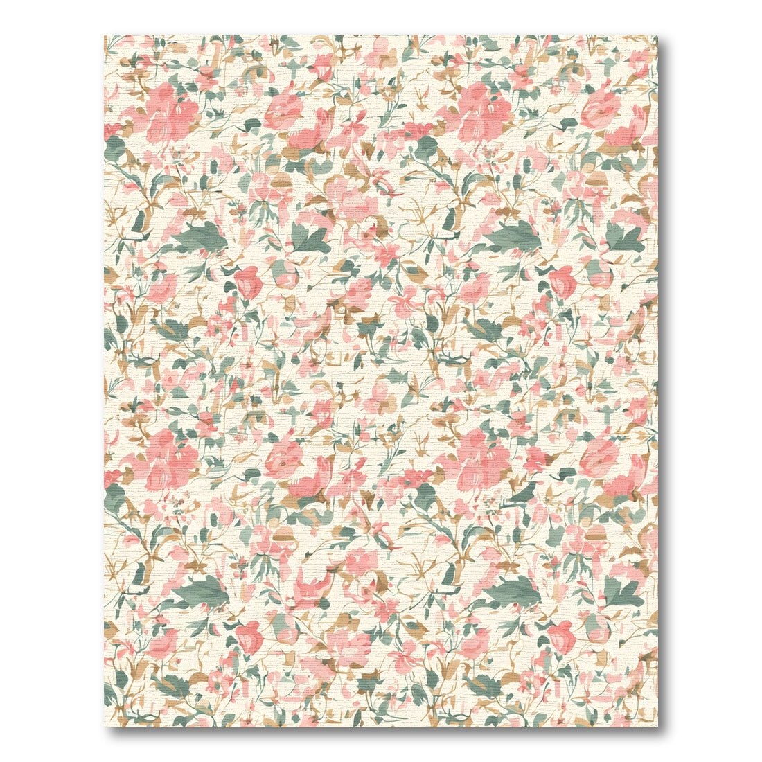 Soft Pink Blush Floral Garden Rug