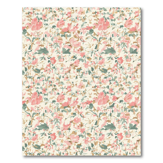 Soft Pink Blush Floral Garden Rug