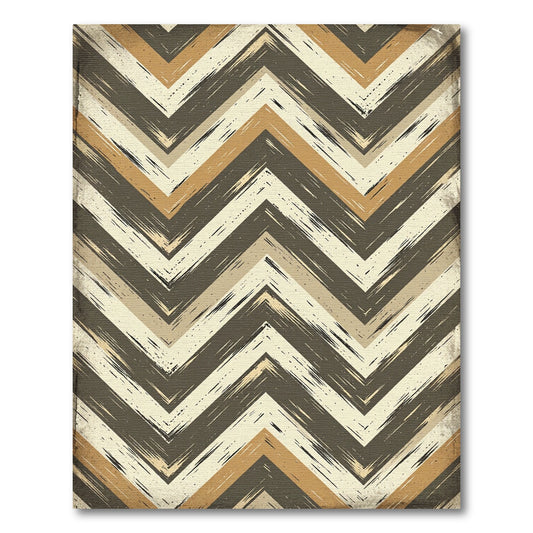 Earthy Chevron Brushstroke Accents Rug