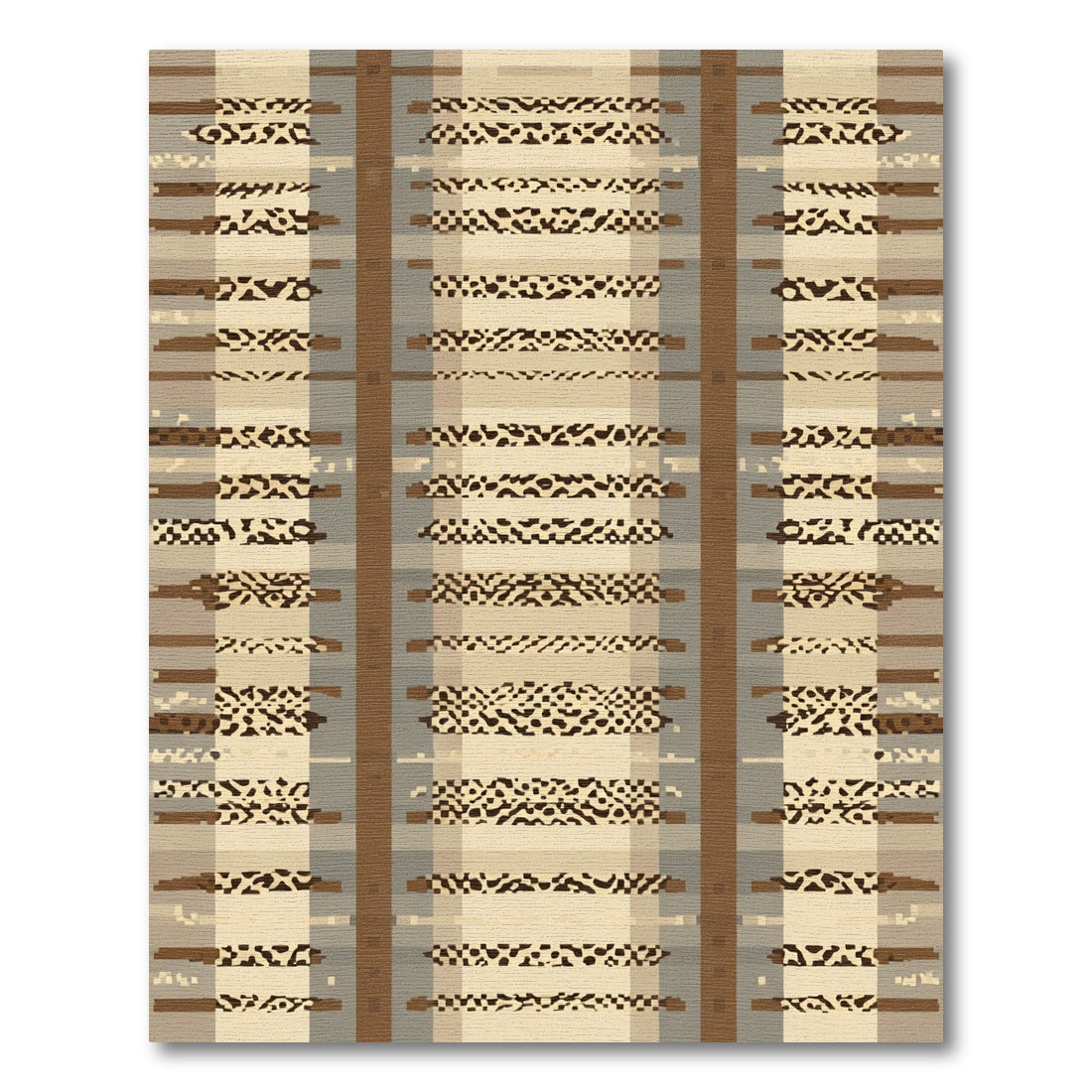 Stripe Splotch Geometric Brown Beige Rug