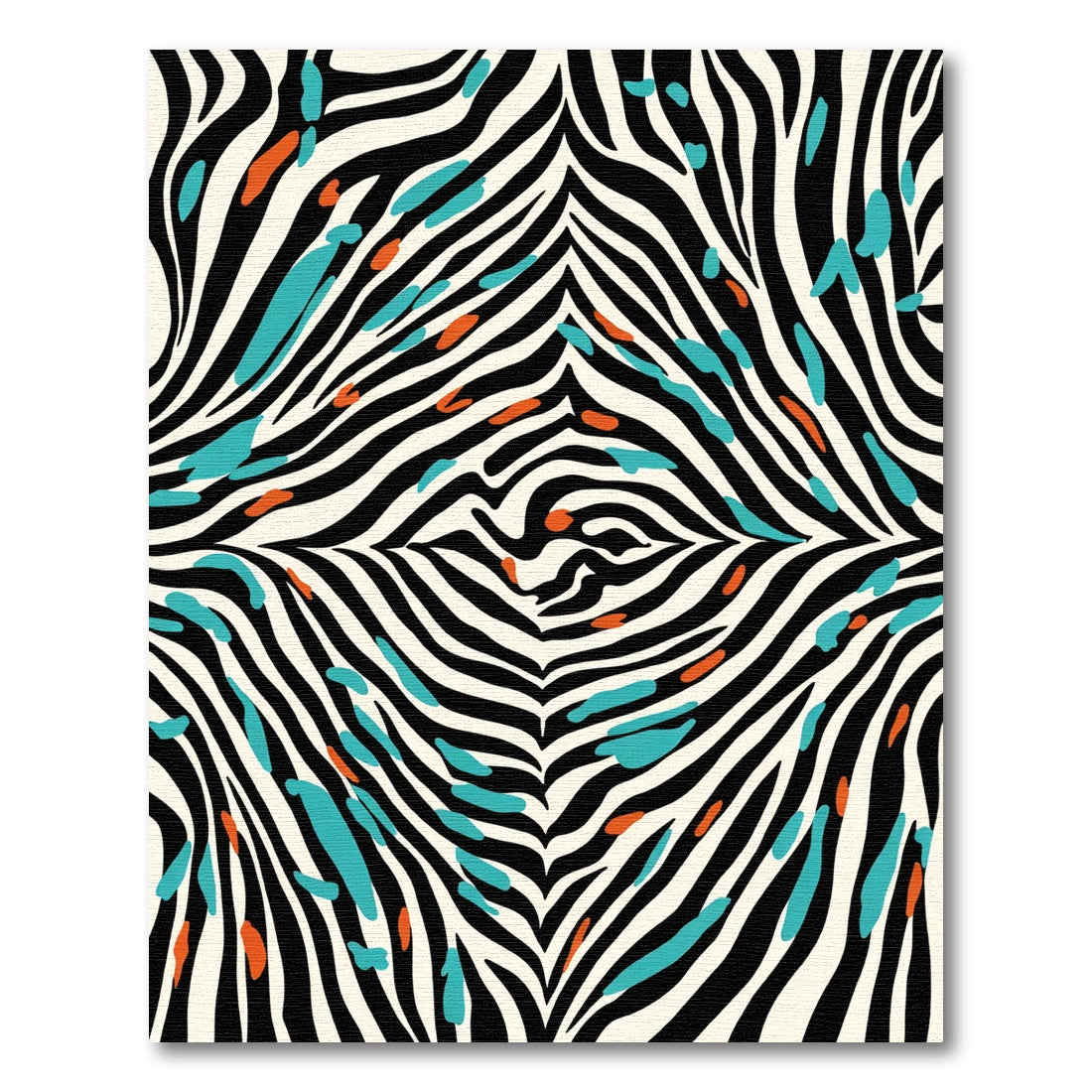 Bold Animal Print Teal Orange Stripes Rug