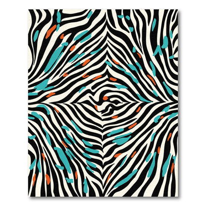 Bold Animal Print Teal Orange Stripes Rug