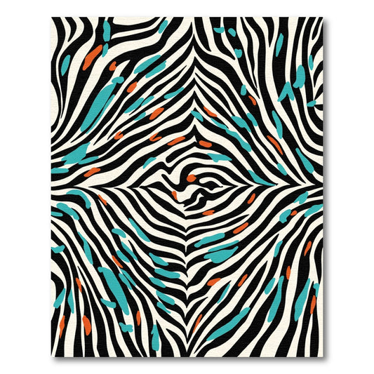 Bold Animal Print Teal Orange Stripes Rug