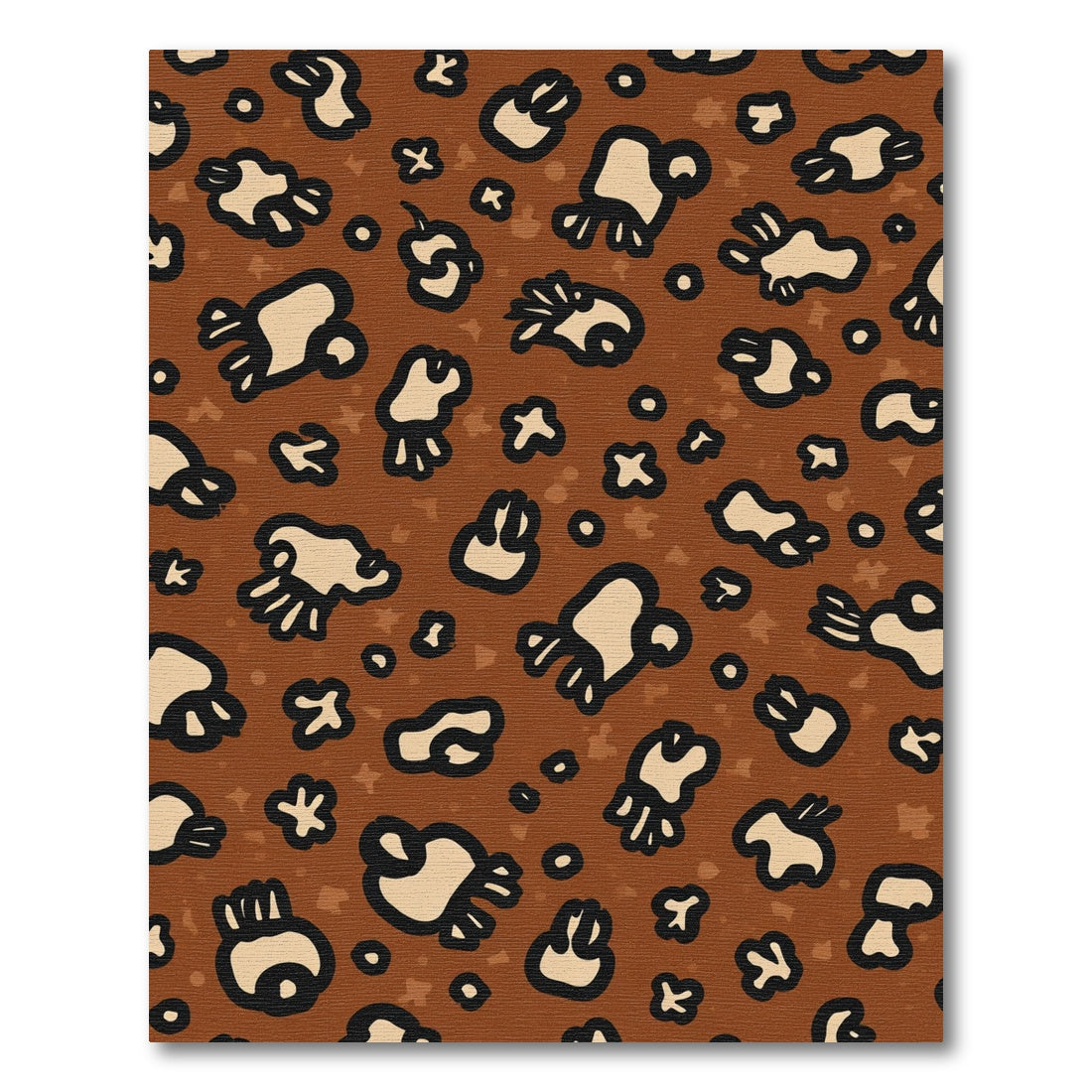 Brown Cream Abstract Animal Spots Rug