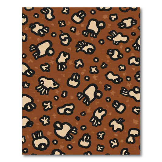 Brown Cream Abstract Animal Spots Rug