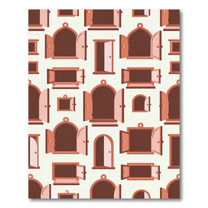 Terracotta Arched Window Repeating Tile Rug