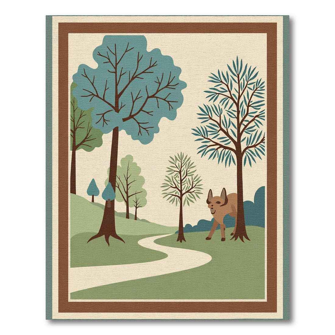 Woodland Path with Whimsical Fox Rug
