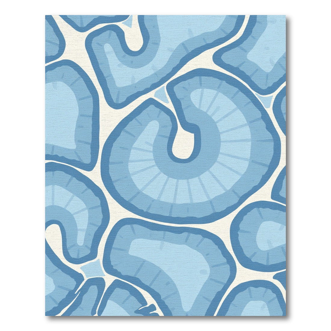 Calm Blue Organic Swirls Rug