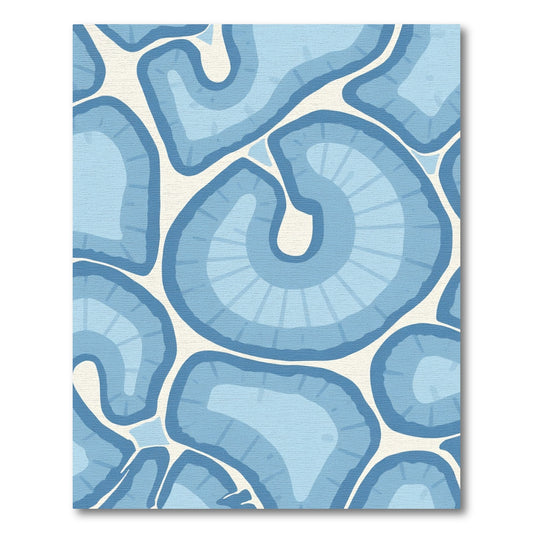 Calm Blue Organic Swirls Rug