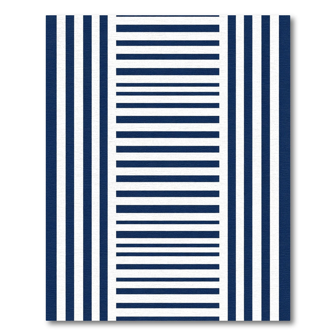 Navy White Vertical Horizontal Stripe Rug