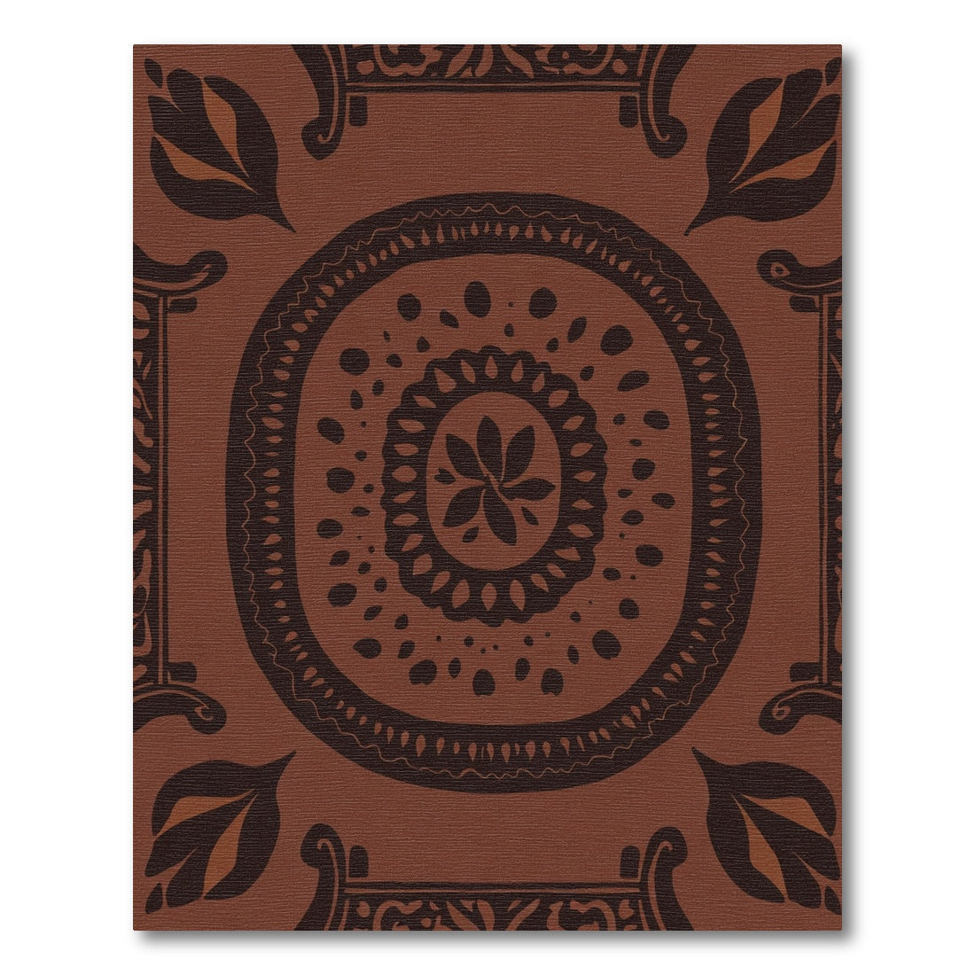 Chocolate Brown Medallion Floral Rug